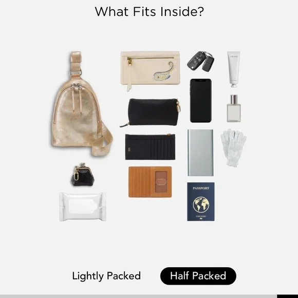 NWT HOBO Metallic Leather Fern Sling Bag - Picture 7 of 13